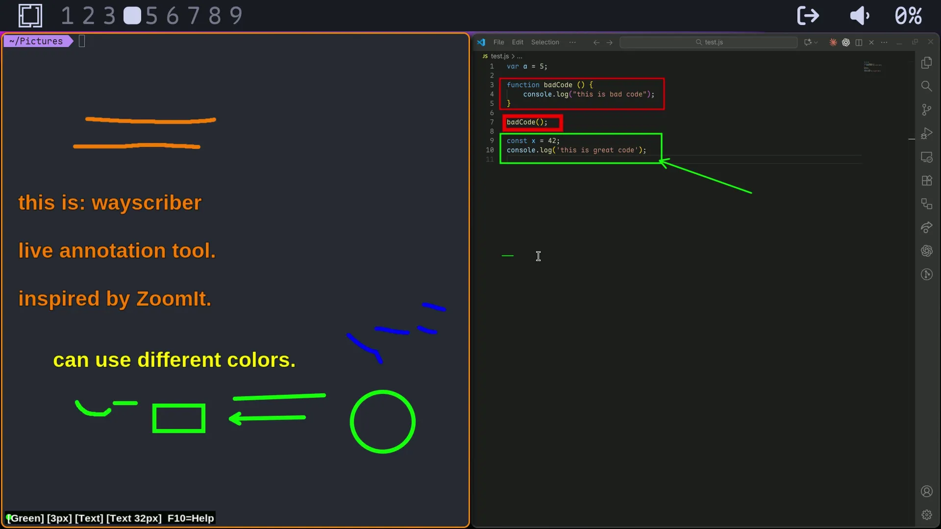 wayscriber overlay highlighting a window
