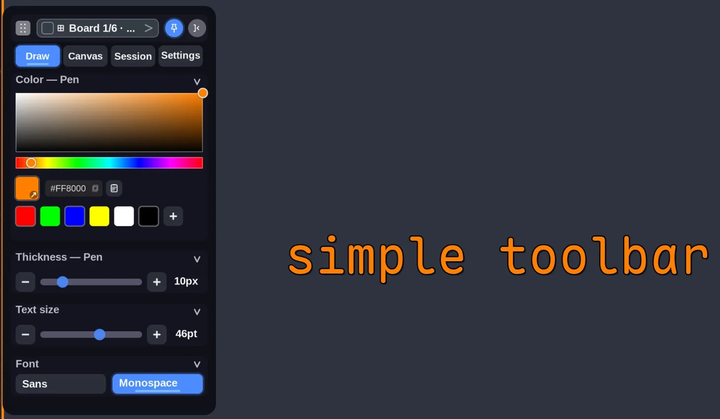 Deprecated legacy side panel in compact Simple mode